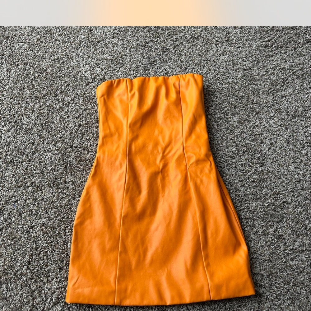 Orange Strapless Dress